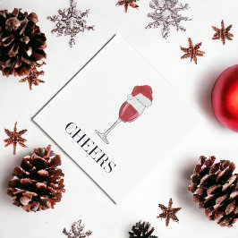 Servilleta De Papel Saludos en Santa Hat Wine Holiday Party