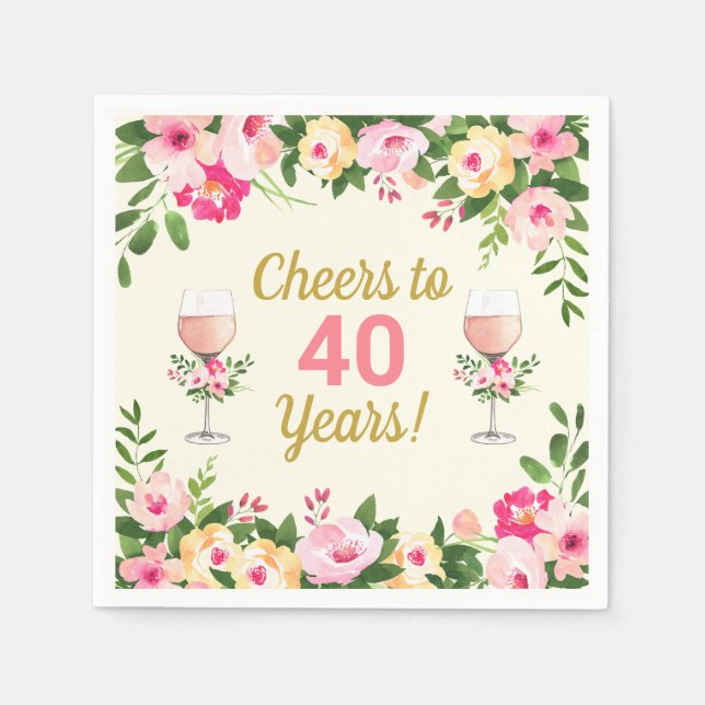 Servilleta De Papel Saludos Fiesta de Cumpleaños Tema Napkin Femenino  (Anverso)