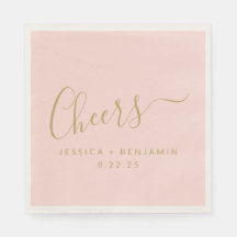 Saludos Minimalistas Rubor Pink Gold Custom Weddin