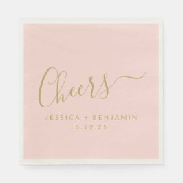 Servilleta De Papel Saludos Minimalistas Rubor Pink Gold Custom Weddin