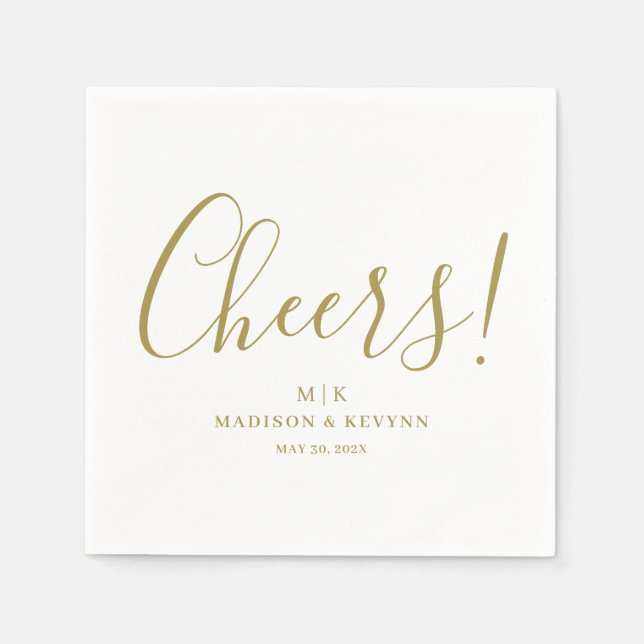 Servilleta De Papel Saludos mínimos y Moda | Boda Napkins (Anverso)