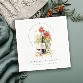 Servilleta De Papel Saludos para amar al Boda floral rojo amarillo del