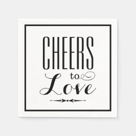 Servilleta De Papel Saludos para amar la tipografía de los Bodas negro