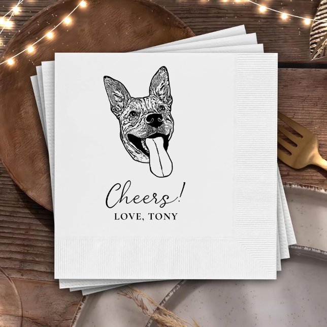 Servilleta De Papel Saludos Personalizado Perro Boda Napkins (Subido por el creador)