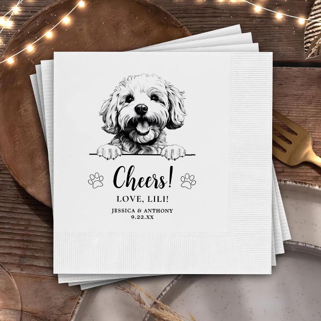 Servilleta De Papel Saludos personalizados de Bichon Frise Dog (Subido por el creador)