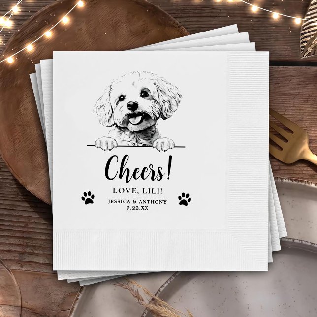 Servilleta De Papel Saludos personalizados de Bichon Frise Dog (Subido por el creador)
