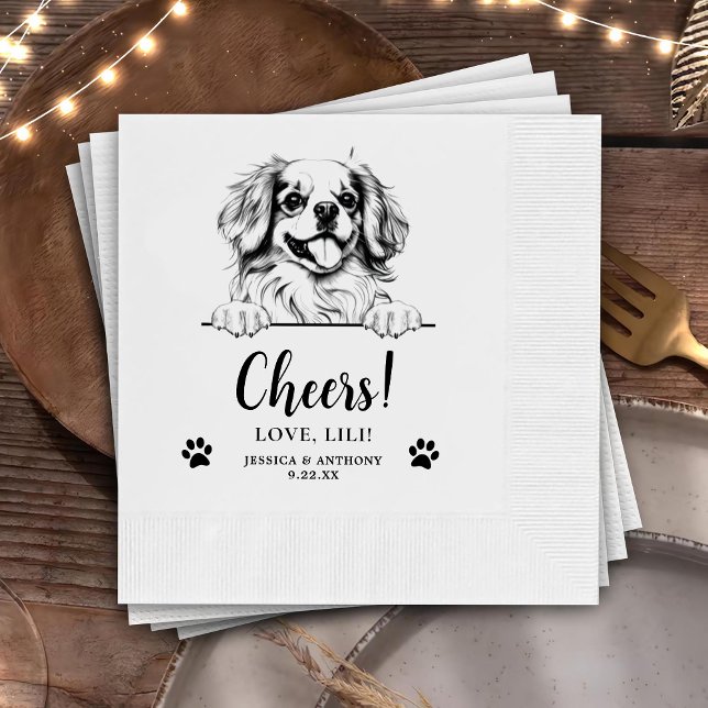 Servilleta De Papel Saludos personalizados de perros españoles tibetan (Subido por el creador)