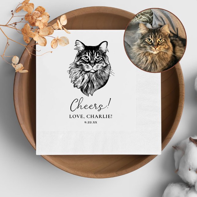 Servilleta De Papel Saludos personalizados del gato Maine Coon (Subido por el creador)