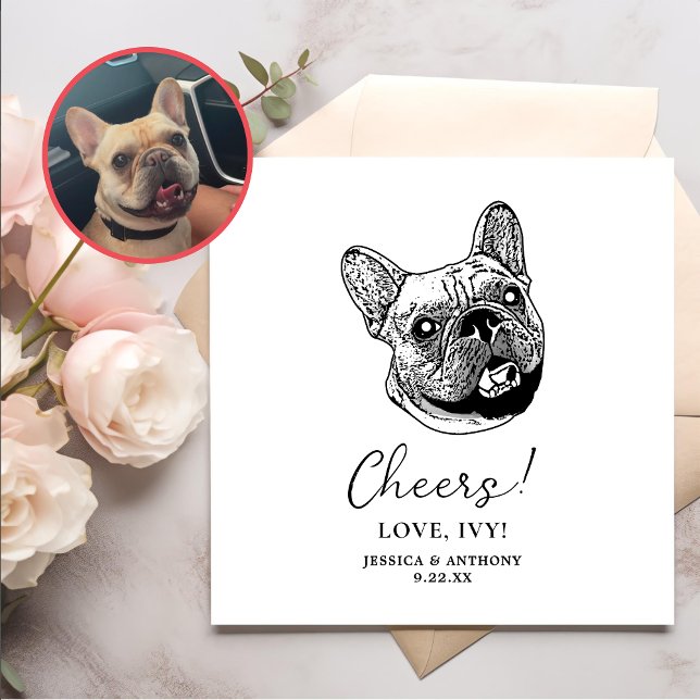 Servilleta De Papel Saludos personalizados del perro de Bulldog francé (Subido por el creador)