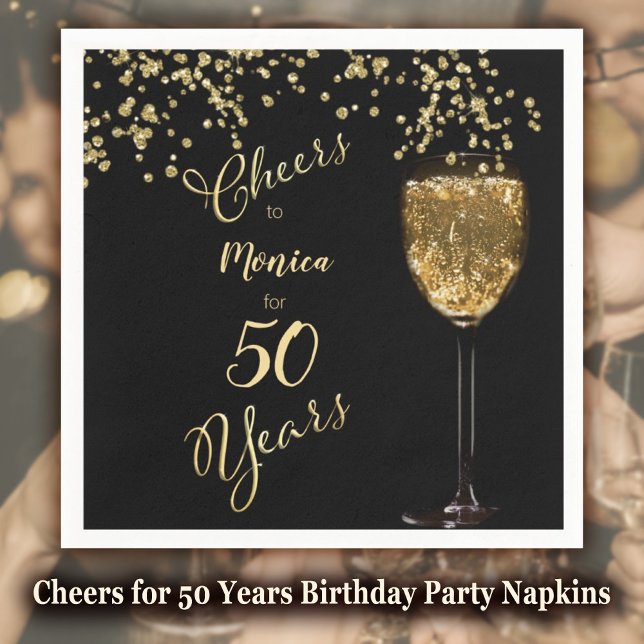 Servilleta De Papel Saludos por 50 años cumpleaños (Cheers for 50 Years Birthday Party Napkins - 50th Birthday - 50 geburtstag servietten)