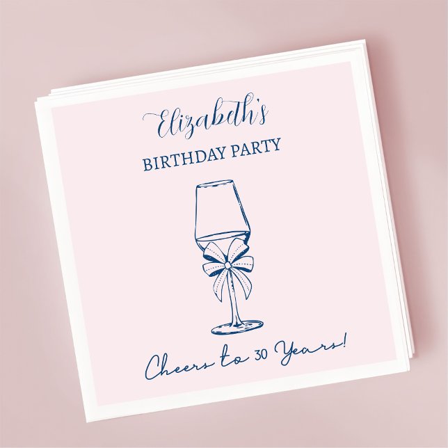 Servilleta De Papel Saludos rosas y azules a las toallas de cumpleaños (Subido por el creador)