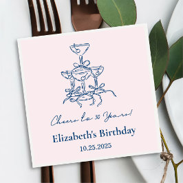 Servilleta De Papel Saludos rosas y azules a las toallas de cumpleaños