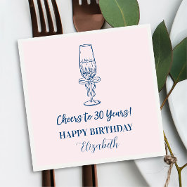 Servilleta De Papel Saludos rosas y azules a las toallas de cumpleaños