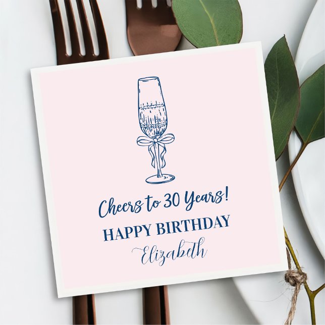 Servilleta De Papel Saludos rosas y azules a las toallas de cumpleaños (Subido por el creador)