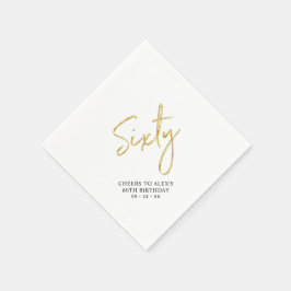 Servilleta De Papel Saludos Sesenta | Modern Adult 60th Birthday Party