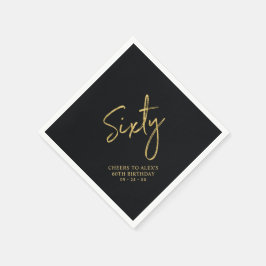 Servilleta De Papel Saludos Sesenta | Moderna fiesta de cumpleaños núm