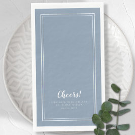 Servilleta De Papel Saludos Sr. y Sra. Modern Boda Dusty Blue Dinner