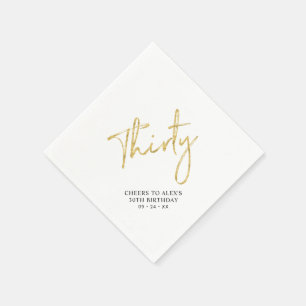 Servilleta De Papel Saludos Treinta   Fiesta de Cumpleaños 30 Moderno 