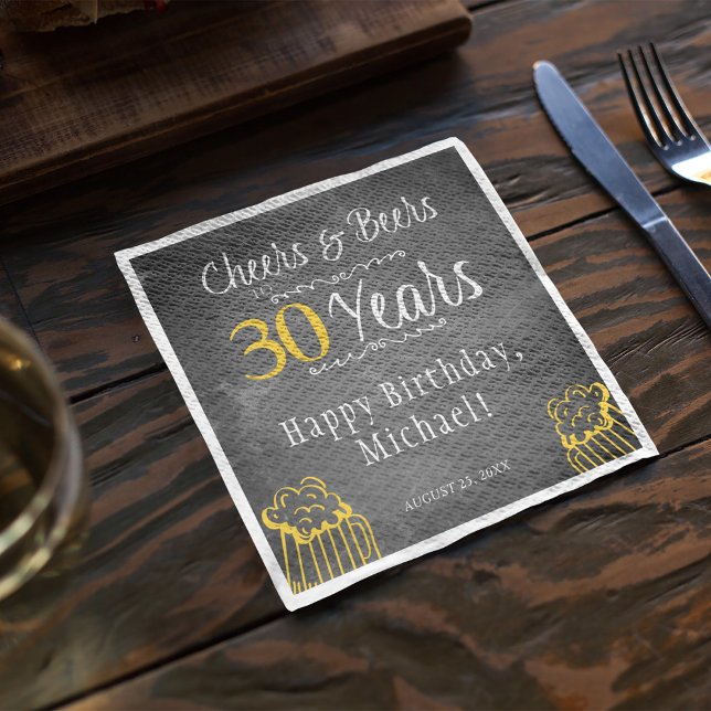 Servilleta De Papel Saludos y cervezas 30° fiesta de cumpleaños de los (Subido por el creador)