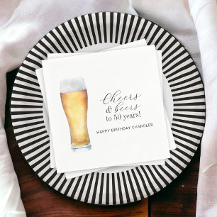 Servilleta De Papel Saludos y cervezas 50° cumpleaños