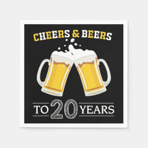 Servilleta De Papel Saludos y cervezas a servilletas de 20 años