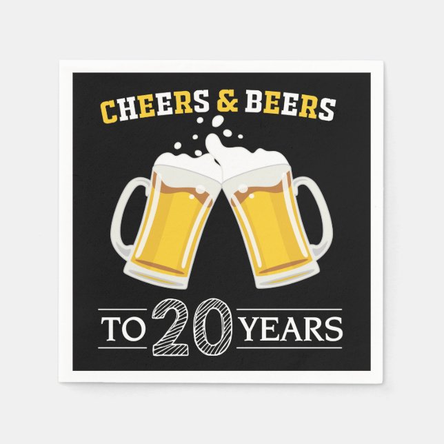 Servilleta De Papel Saludos y cervezas a servilletas de 20 años (Anverso)