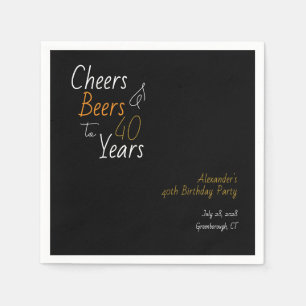 Servilleta De Papel Saludos y cervezas personalizadas 40 cumpleaños