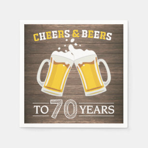 Servilleta De Papel Saludos y cervezas rústicos a servilletas de 70 añ