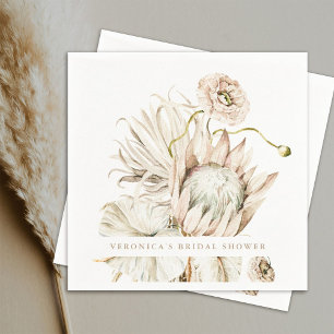Servilleta De Papel Salvaje Boho Protea Pampas Ducha de Novias Florale