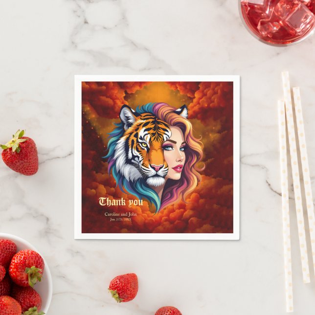 Servilleta De Papel Salvaje interior – Diosa del Espíritu del Tigre.  (In situ)