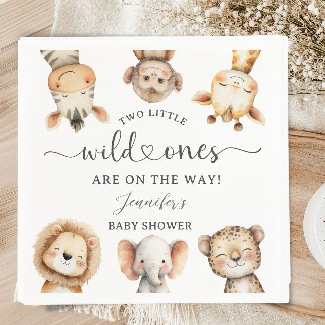 Servilleta De Papel Salvaje Safari de Animales Cumpleaños Gemelo de Be (Subido por el creador)