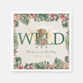 Servilleta De Papel Salvaje Un Animal Guepard Niño Primer Cumpleaños