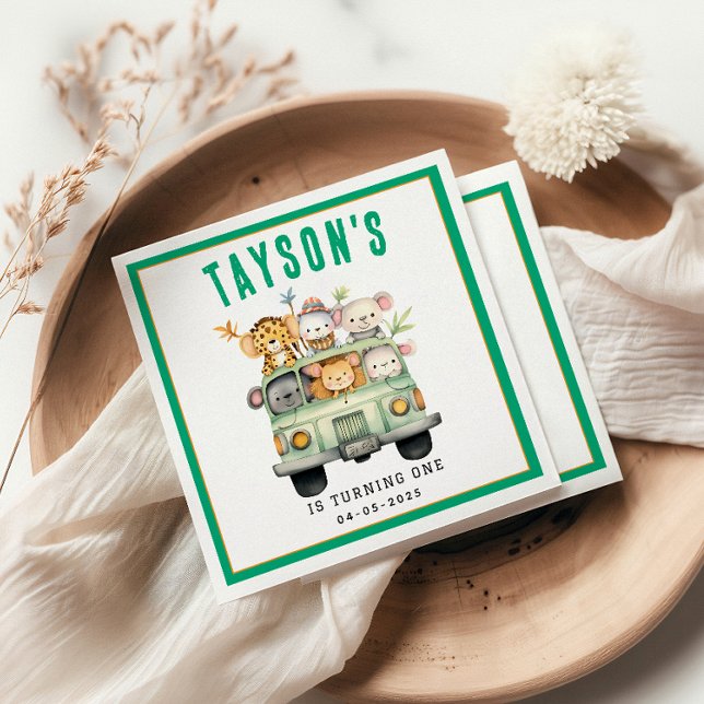 Servilleta De Papel Salvaje Un Safari de la Selva Niño Primer cumpleañ (Subido por el creador)