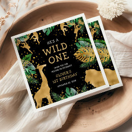 Servilleta De Papel Salvaje Un Safari Primer Fiesta de cumpleaños Verd