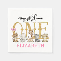 Salvaje Un Safari Purpurina de Oro Primer Cumpleañ