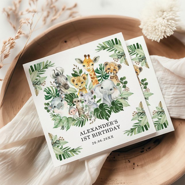 Servilleta De Papel Salvajes animales de la selva safari tropical un c (Subido por el creador)