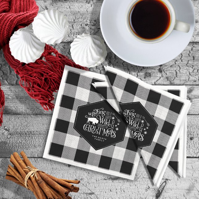 Servilleta De Papel Salvajes Navidades Maravillosos Negro Buffalo Plai (Subido por el creador)