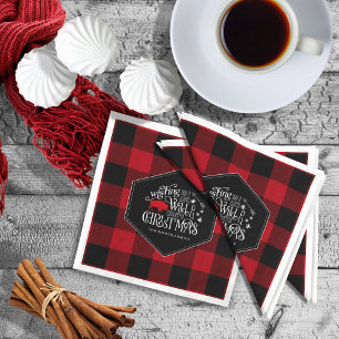 Servilleta De Papel Salvajes Navidades Maravillosos Red Buffalo Plaid 