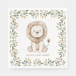Servilleta De Papel Salvajes un Safari Animales Neutrales Baby Shower