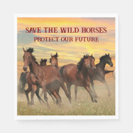 Servilleta De Papel Salvar a los Caballos Salvajes