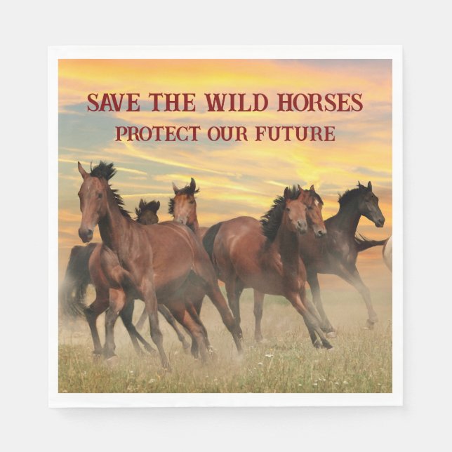 Servilleta De Papel Salvar a los Caballos Salvajes (Anverso)