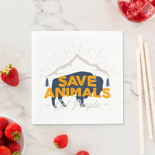 Servilleta De Papel Salvar Animales Comer Personas