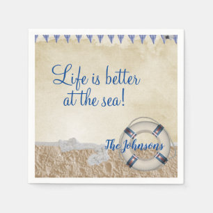 Servilleta De Papel Salvavidas en la arena