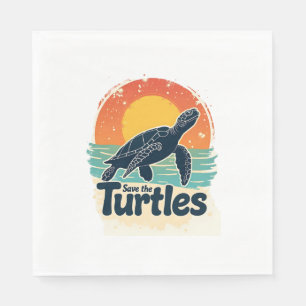 Servilleta De Papel Salvemos A Las Tortugas Derechos De Los Animales M