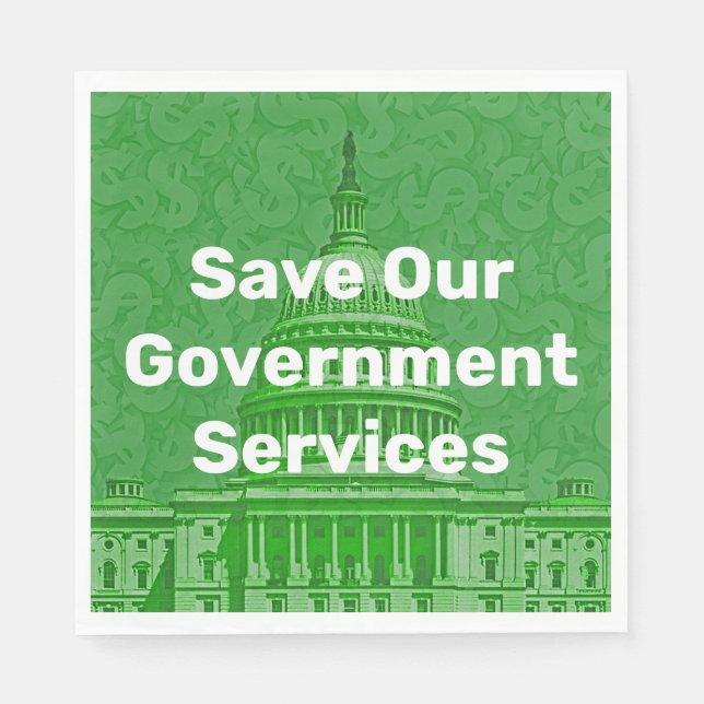 Servilleta De Papel Salvemos Nuestros Servicios Gubernamentales (Anverso)
