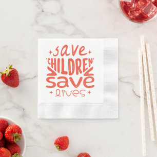Servilleta De Papel Salven niños, salven vidas