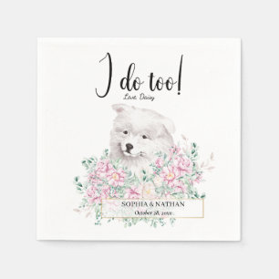 Servilleta De Papel Samoyed Puppy Dog Boda Cocktail Napkins