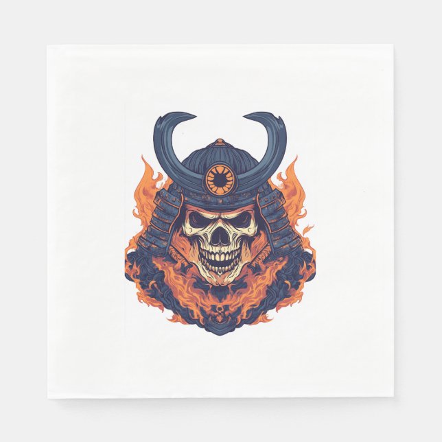 Servilleta De Papel Samurai Oni Skull (Anverso)