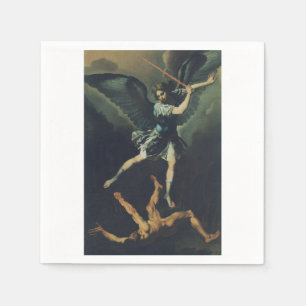 Servilleta De Papel San Arcángel Michael derrota al diablo