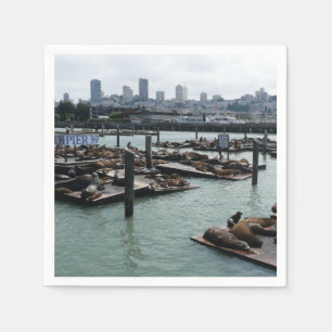 Servilleta De Papel San Francisco y leones marinos de Pier 39 panorama